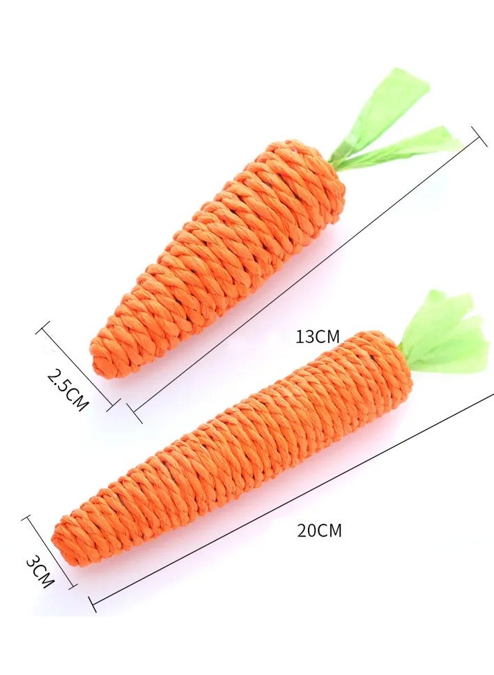 A.M Cat Toys Carrot Shaped Durable Cat Chew Toys Funny Built-in Bell Pet Teeth Cleaning Playing Game Interactive Toy Pet Supplies - Image 2
