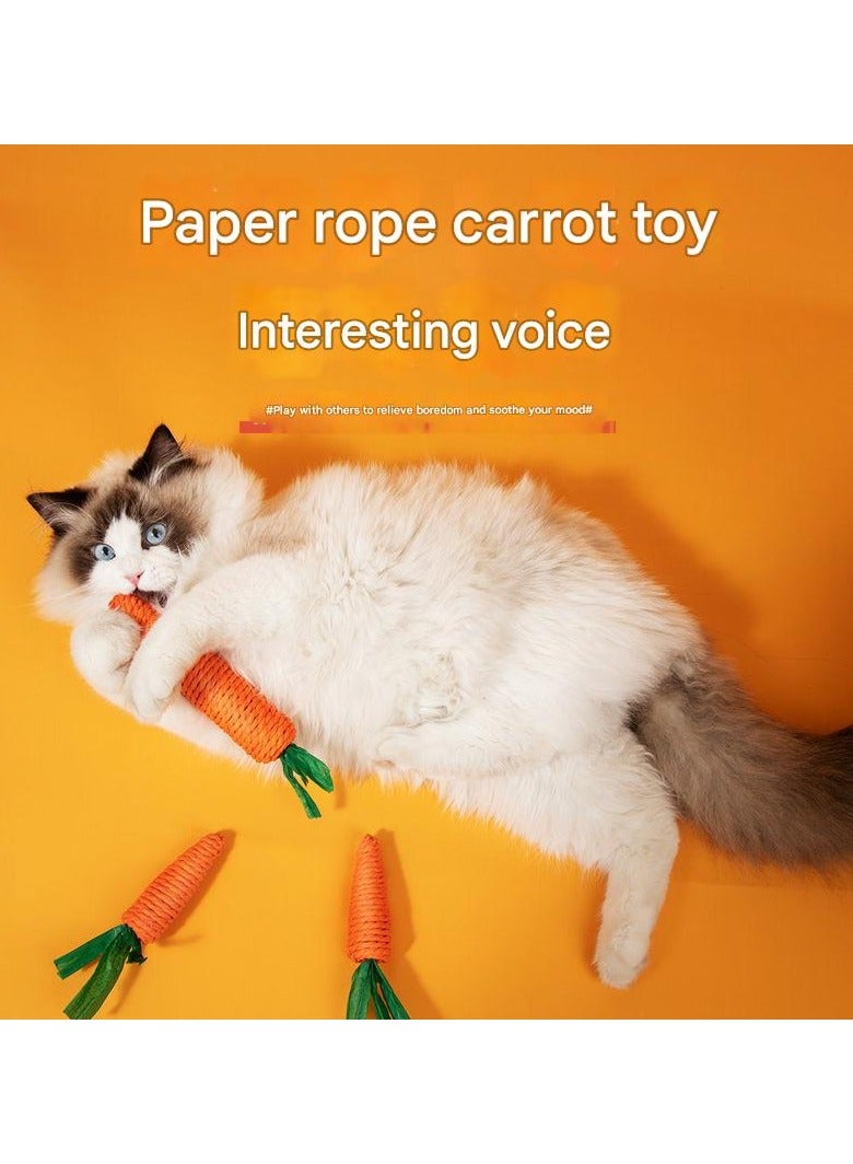 A.M Cat Toys Carrot Shaped Durable Cat Chew Toys Funny Built-in Bell Pet Teeth Cleaning Playing Game Interactive Toy Pet Supplies - Image 5