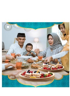 Y&D Ramadan Tray Eid Mubarak Tray Ramadan Kareem Moon Star Shape Tray Decoration Islam Wooden Artistic Moon Star Dessert Tray Ramadan Decorations for Table Moon Star Dessert Tray  - Image 5