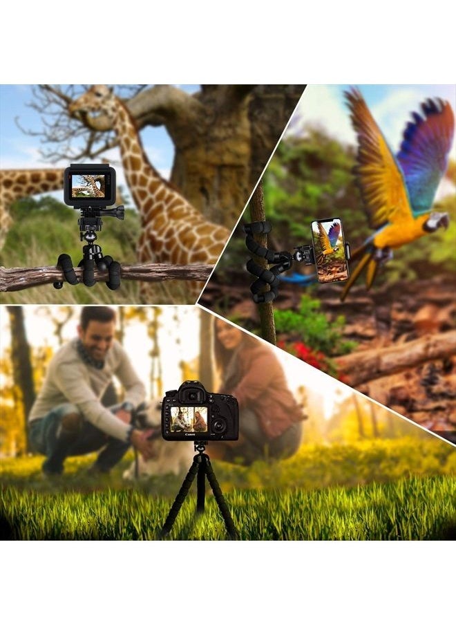 Phone Tripod Pro S, Premium Flexible Phone Tripod with Wireless Remote, Mini Tripod Stand for Camera GoPro/Mobile (Upgraded), Black