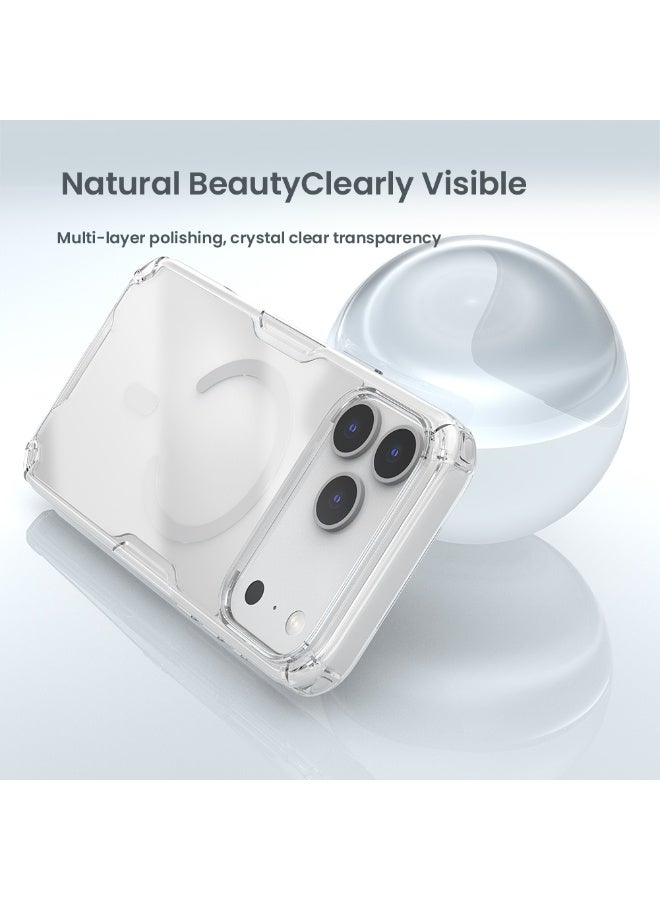 نيلكين جراب مغناطيسي لهاتف iPhone 17 Pro Max، غطاء خلفي صلب من البولي كربونات بحواف ناعمة، شفاف - Image 3