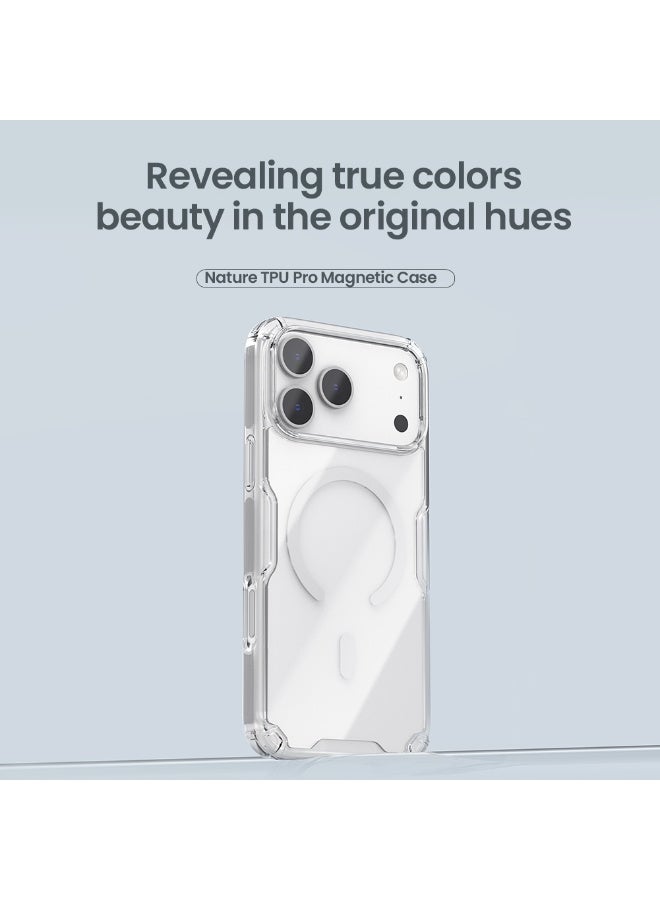 نيلكين جراب مغناطيسي لهاتف iPhone 17 Pro Max، غطاء خلفي صلب من البولي كربونات بحواف ناعمة، شفاف - Image 2