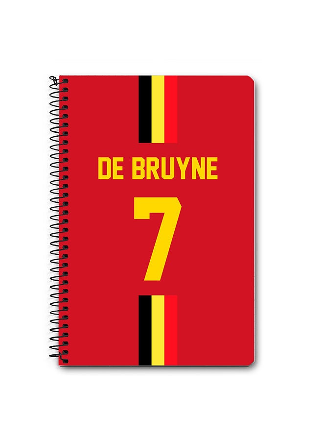 Stylizedd Designer A5 Spiral Notebook Memo Notepad Journal - Football Team - Belgium Player Name - De Bruyne - Image 1
