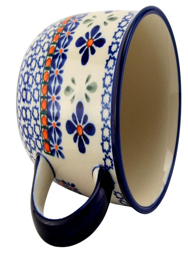 Polish Pottery Market سوق الفخار البولندي كوب سعة 12 أونصة بمقبض - الخزف الحجري البولندي Bolesławiec المصنوع يدويًا من Zakłady Ceramiczne - صنع في بولندا - Image 4