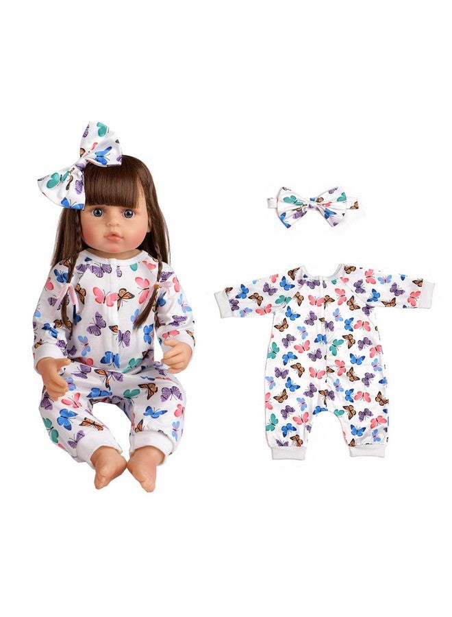 sweet dolly Sweet Dolly Reborn Baby Doll Clothes Accessories, 5 Set of Doll Clothes, Jumpsuit Bow Headband Outfits for 20 Inch to 22 Inch Dolls, 10 PCs in Total Doll Clothes and Accessories  - Image 5