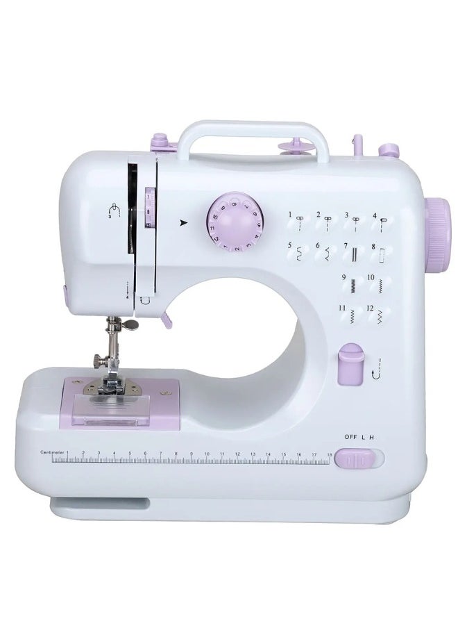 Executive LLC Sewing Machine for Beginners with Built-in LED Light and Foot Pedal 12 Stitches Mini Sewing Machine Including Overlock Singer Pfaff White Purple  - Image 1