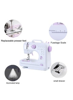 Executive LLC Sewing Machine for Beginners with Built-in LED Light and Foot Pedal 12 Stitches Mini Sewing Machine Including Overlock Singer Pfaff White Purple  - Image 2