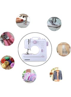 Executive LLC Sewing Machine for Beginners with Built-in LED Light and Foot Pedal 12 Stitches Mini Sewing Machine Including Overlock Singer Pfaff White Purple  - Image 4