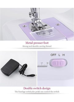 Executive LLC Sewing Machine for Beginners with Built-in LED Light and Foot Pedal 12 Stitches Mini Sewing Machine Including Overlock Singer Pfaff White Purple  - Image 3