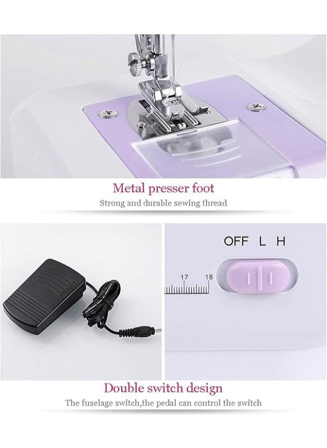Executive LLC Sewing Machine for Beginners with Built-in LED Light and Foot Pedal 12 Stitches Mini Sewing Machine Including Overlock Singer Pfaff White Purple  - Image 3