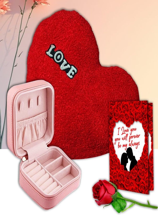 ME & YOU Midiron Unique Heartfelt Surprise for Life Partner-Valentine Gift for Your Sweetheart | Jewelry Box, Artifical Rose, Card, Soft Red Heart (Pack-4) - Image 1