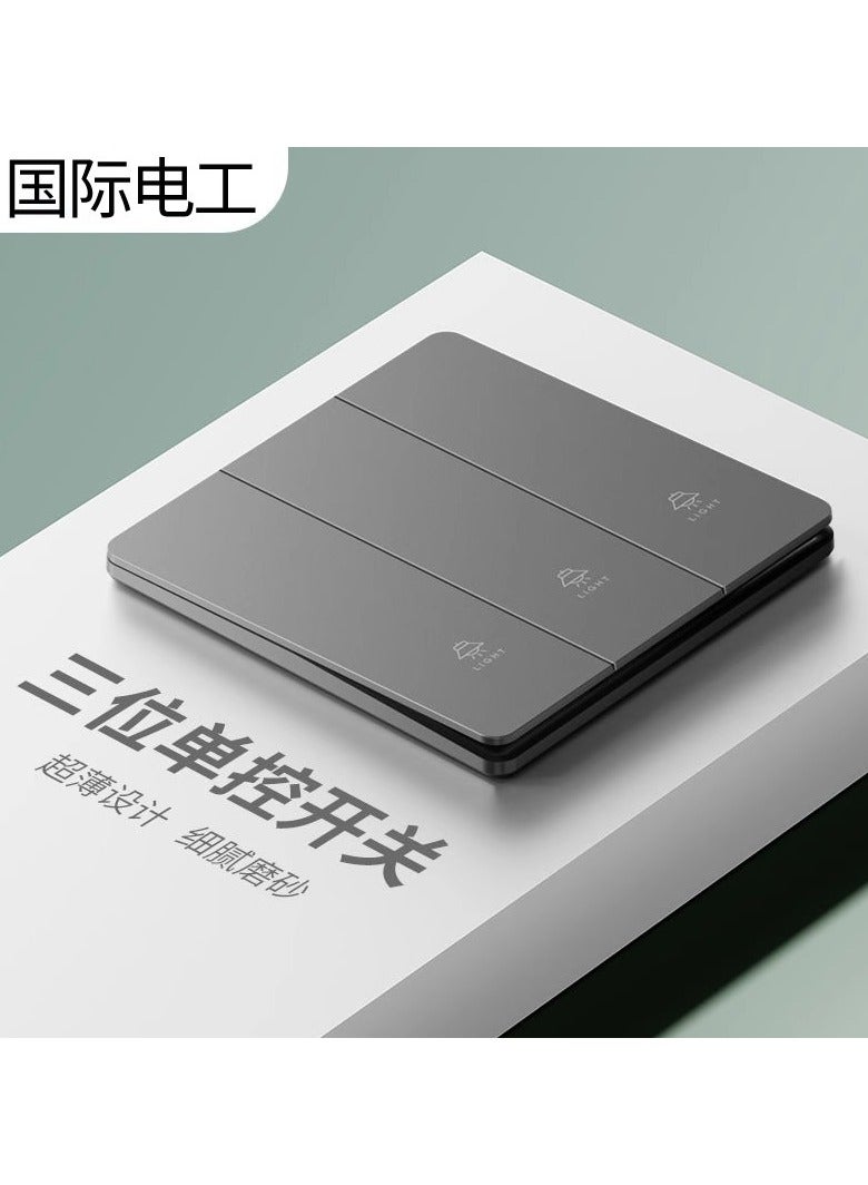 ارواق Tep International كهربائي g13 لوحة كبيرة رمادية رفيعة للغاية 86 نوع منزلي مخفي جدار خمسة حو لو مقبس التبديل