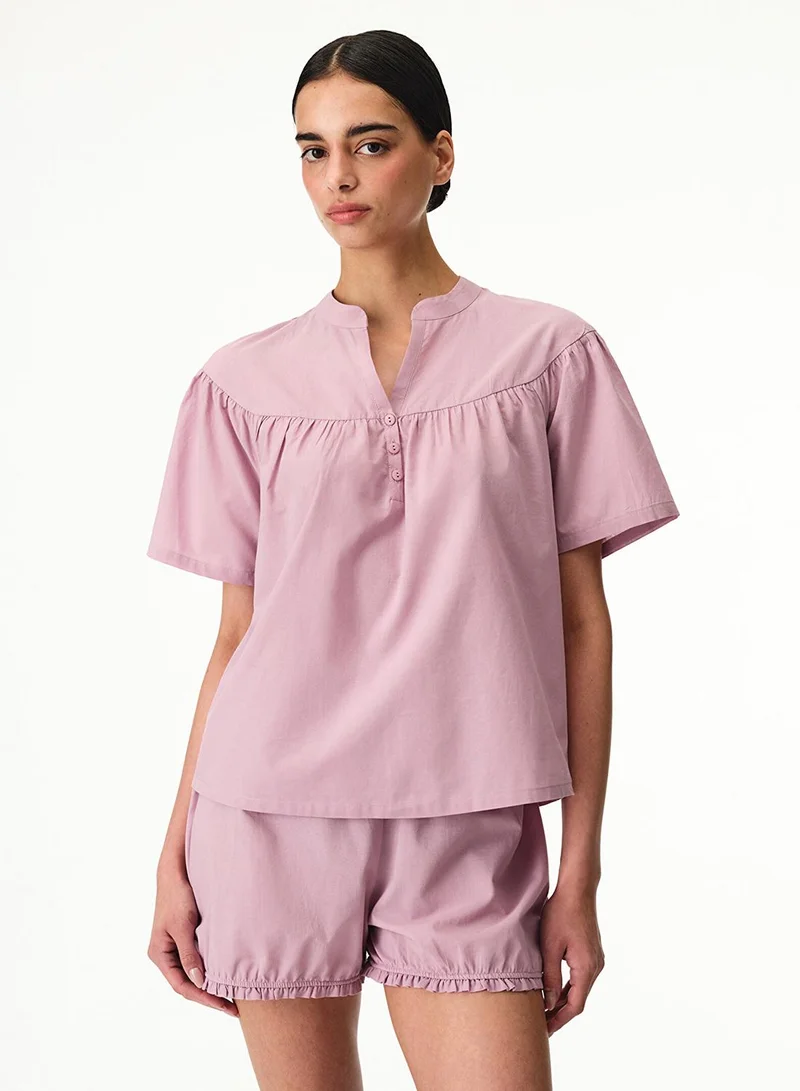 Penti Women's Cotton Lounge Petal Shorts Sleeve Tank & Shorts Set - Rose