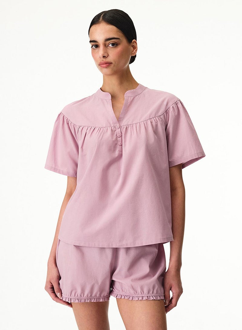 Penti Women's Cotton Lounge Petal Shorts Sleeve Tank & Shorts Set - Rose - Image 1