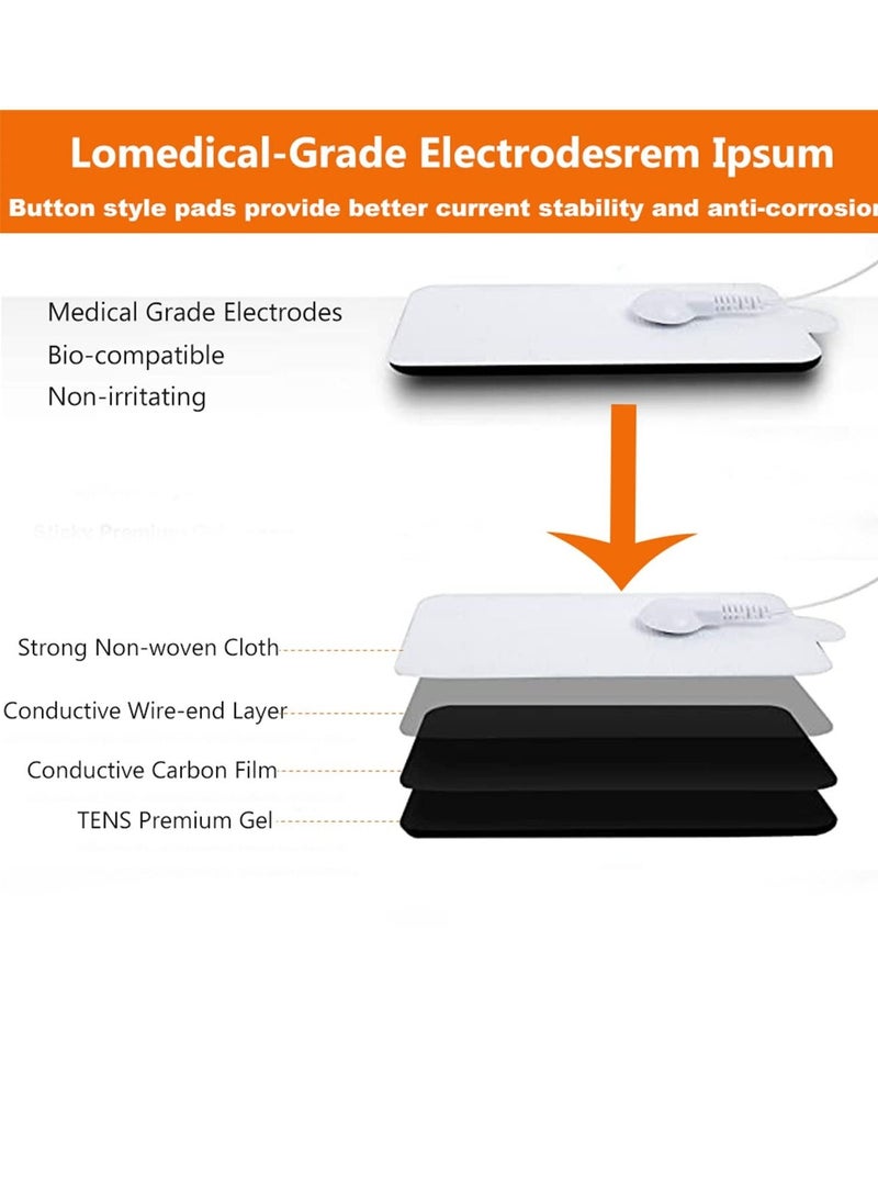 SYOSI TENS Unit Replacement Pads TENS Pads Standard 3.5mm Snap-On Connector Electrode Pads- Self Adhesive Electro Therapy Patches for Electrical Stimulation - Non-Irritating Stim Tens Unit Pads（8PCS） - Image 4