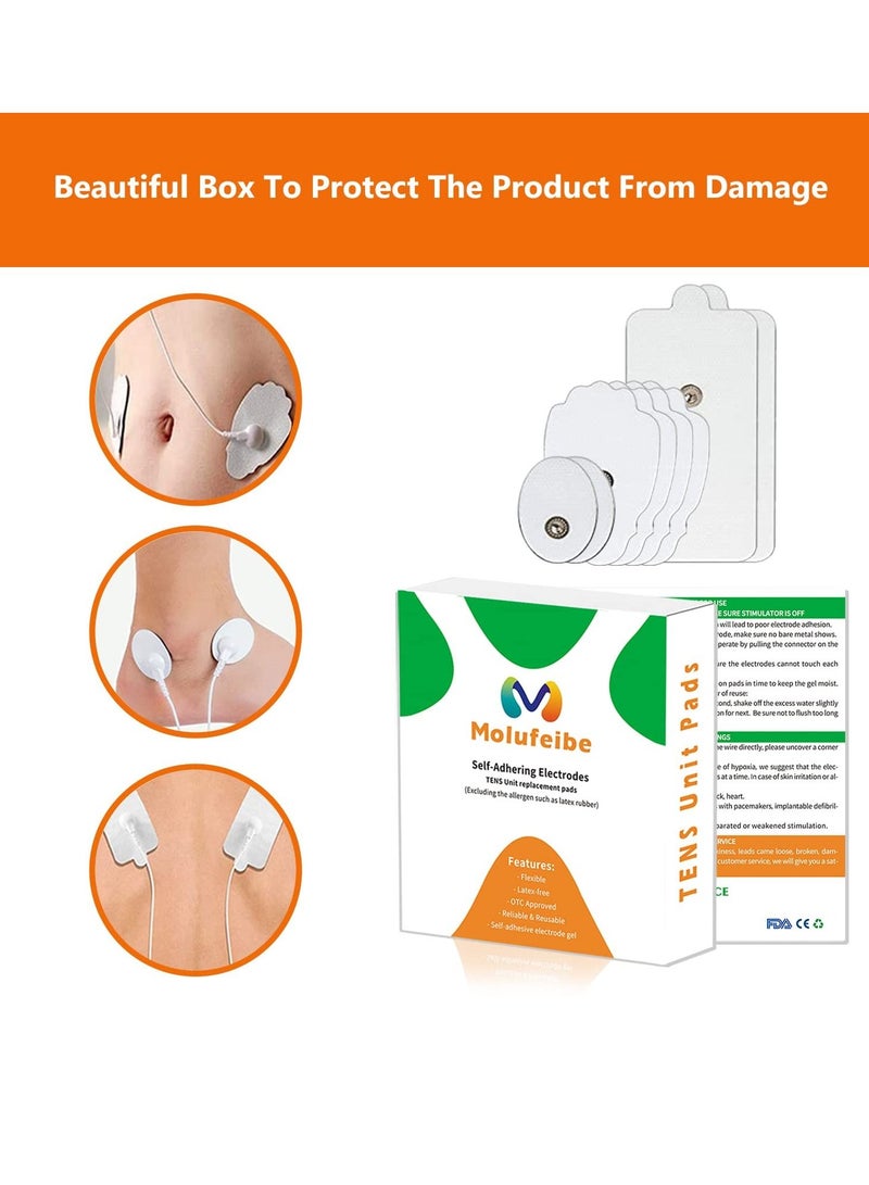 SYOSI TENS Unit Replacement Pads TENS Pads Standard 3.5mm Snap-On Connector Electrode Pads- Self Adhesive Electro Therapy Patches for Electrical Stimulation - Non-Irritating Stim Tens Unit Pads（8PCS） - Image 3