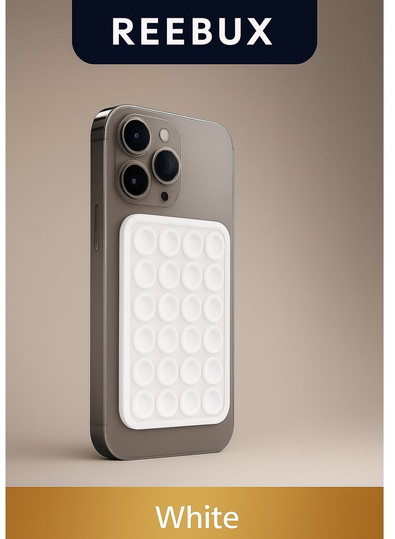 Reebux Suction Phone Case Mount, Silicone Phone Suction Grip Compatible with iPhone and Android Cases, Anti-Slip Hands-Free Mobile Accessory Holder, Sticky Phone Grip for Tiktok Videos and Selfies - Image 1