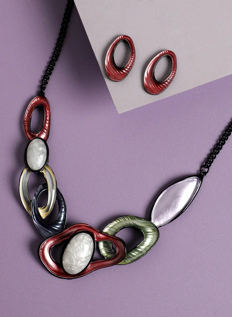 SOHI  Abstract Stone Artificial Jewellery Set for Women | Best Price UAE