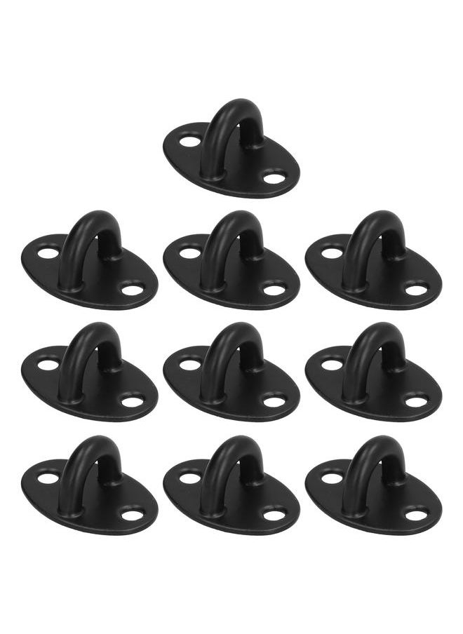 Thoraya 10 Pcs Eye Plate U Hook Stainless Steel Heavy Duty Ceiling Hooks for Hanging Swings Chairs Hammocks Black  - Image 1