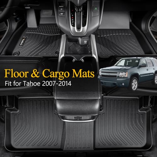 Wailtnb-All Weather Floor Mats & Cargo Liner for 2007-2014 Chevrolet Tahoe/GMC Yukon(Not for XL) Custom Fit Chevrolet Tahoe Waterproof Durable Easy to Clean Accessories for Tahoe - Image 2