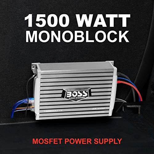 BOSS Audio Systems AR1500M Car Amplifier - 1500 Watts Max Power, 2 4 Ohm Stable, Class AB, Monoblock, Mosfet Power Supply, Remote Subwoofer Control - Image 2