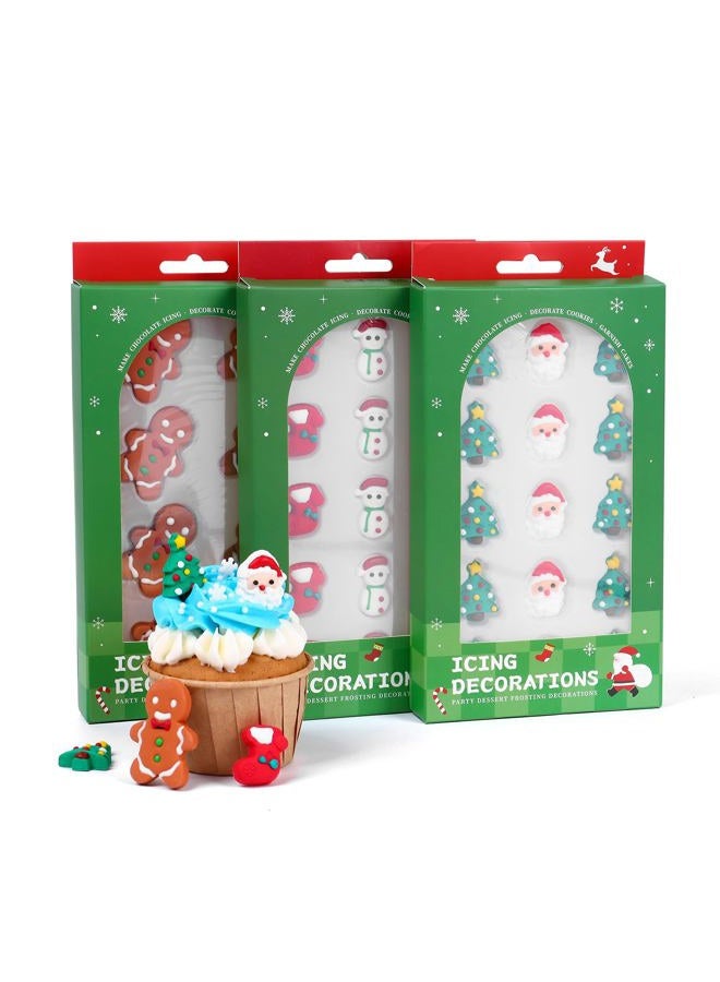 Milovin Edible Christmas Cookie Decorations, Gingerbread Man, Christmas Tree, Santa Claus, Christmas Socks, Snowman Sprinkles for Gingerbread House, Cupcakes, Cake, Macaron, Cookies, and Cakecicles. - Image 1