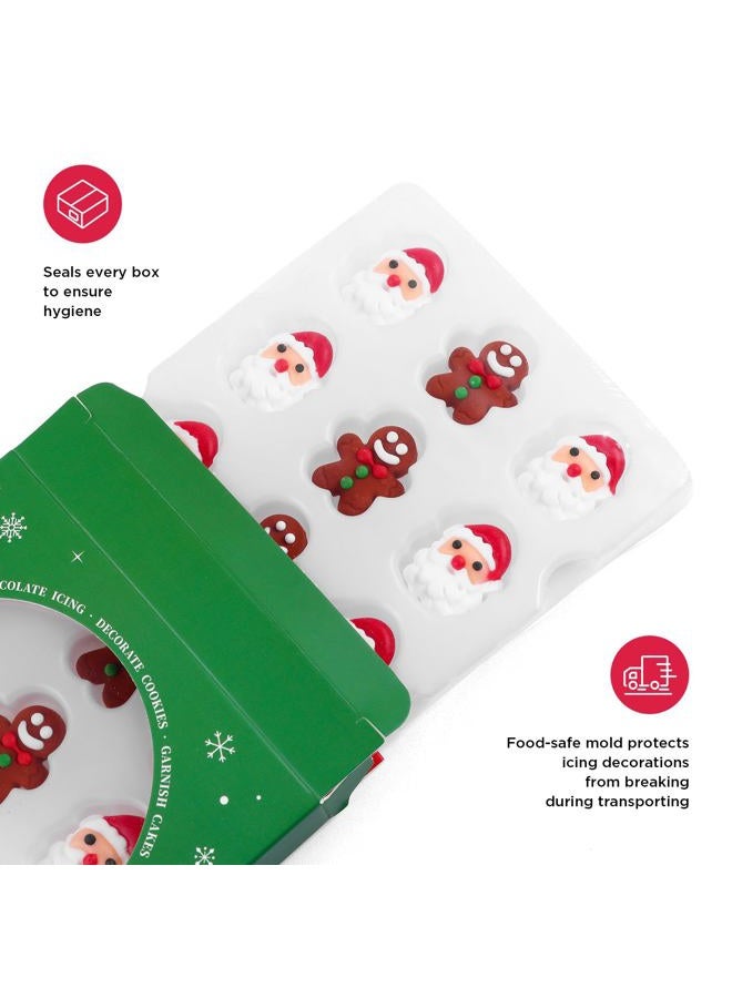 Milovin Edible Christmas Cookie Decorations, Gingerbread Man, Christmas Tree, Santa Claus, Christmas Socks, Snowman Sprinkles for Gingerbread House, Cupcakes, Cake, Macaron, Cookies, and Cakecicles. - Image 5