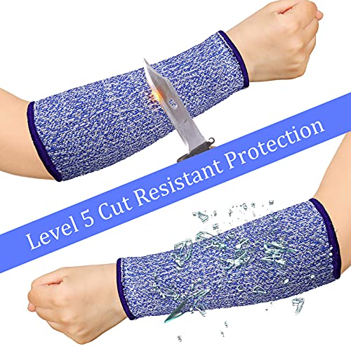Sintege 3 Pairs Arm Protectors for Thin Skin and Bruising Cut Resistant Forearm Sleeve Level 5 Arm Burn Protection Sleeve (Royal Blue,7.9 Inch) - Image 5
