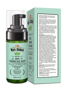 Man Arden Man Arden Anti-Acne Neem Foaming Face Wash - Helps Fight Acne, Cleanses Dirt And Dullness - Infused With Olive Leaf Extract And Aloe Vera, 120ml  - Image 3
