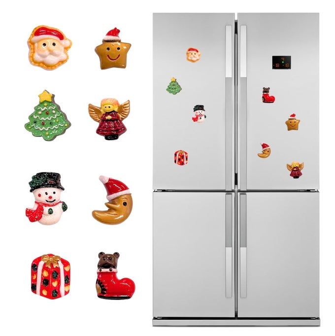 Ceramic Christmas Magnets 8 Beautifully Crafter Ceramic Holiday Magnets Perfect for Refrigerator and Kitchen Christmas