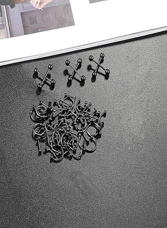 SHIELD PLUS Piercing Kit Stainless Steel Belly Tongue Tragus Nipple Lip Nose Ring Body Jewelry(74 Pieces) - Image 4