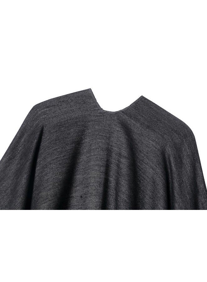 Tazhmily Women's Shawl Wrap Poncho Cape Cardigan Open Front Coat Shawl Wrap Scarf for Spring Fall Winter (Champagne Black), Champagne Black, L - Image 5