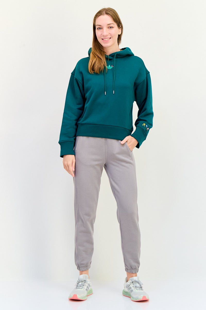 adidas Originals Adidas Original x Hello Kitty Women Sportswear Fit Long Sleeve Outdoor Hoodie, Green  - Image 3