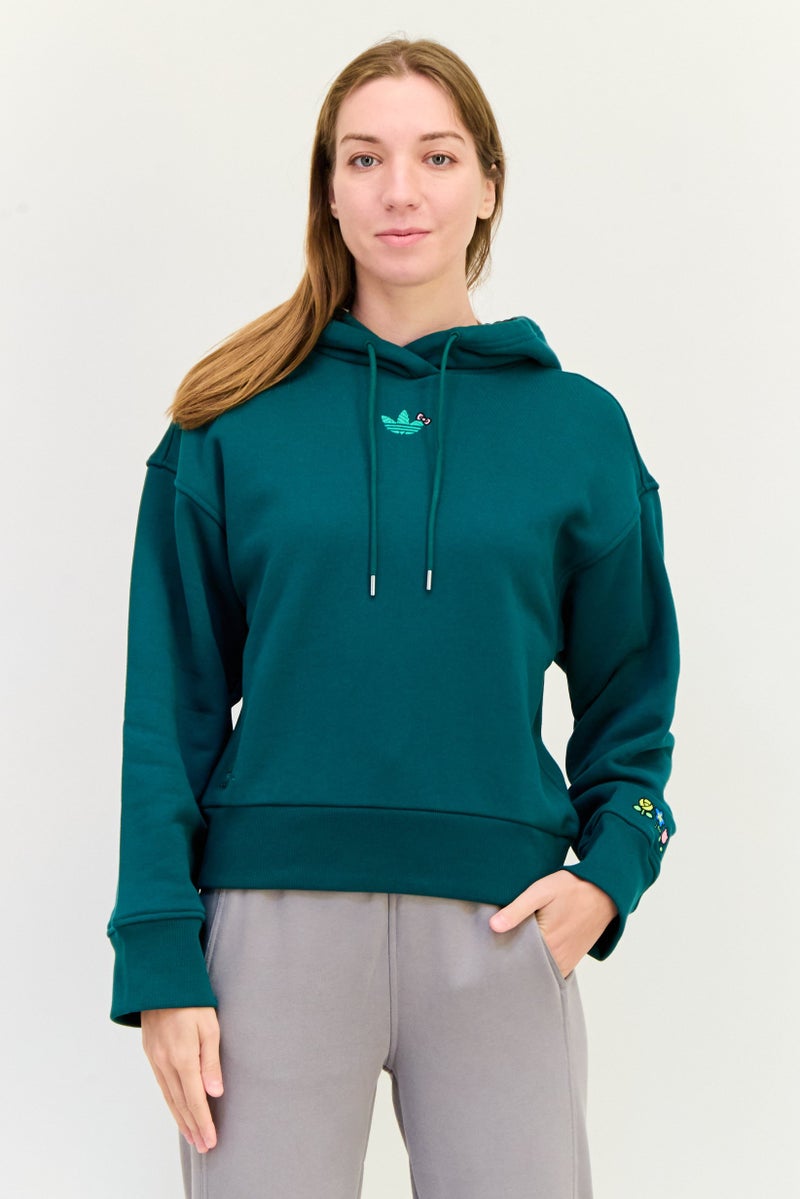 adidas Originals Adidas Original x Hello Kitty Women Sportswear Fit Long Sleeve Outdoor Hoodie, Green  - Image 1
