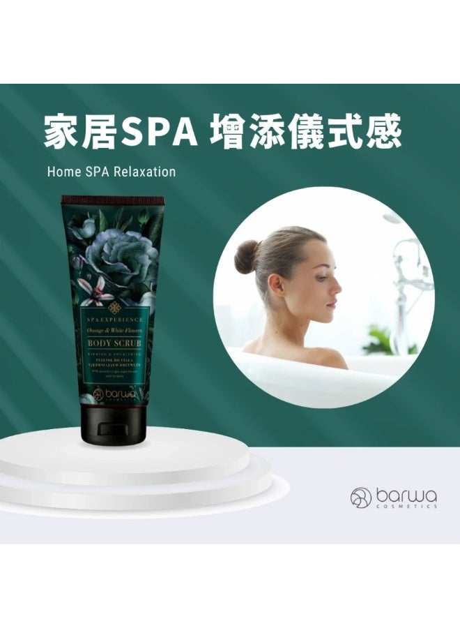 Barwa Spa Experience Orange & White Flowers Body Scrub 200ml - Firming & Nourishing Exfoliating Body Care with Natural Ingredients - Image 5