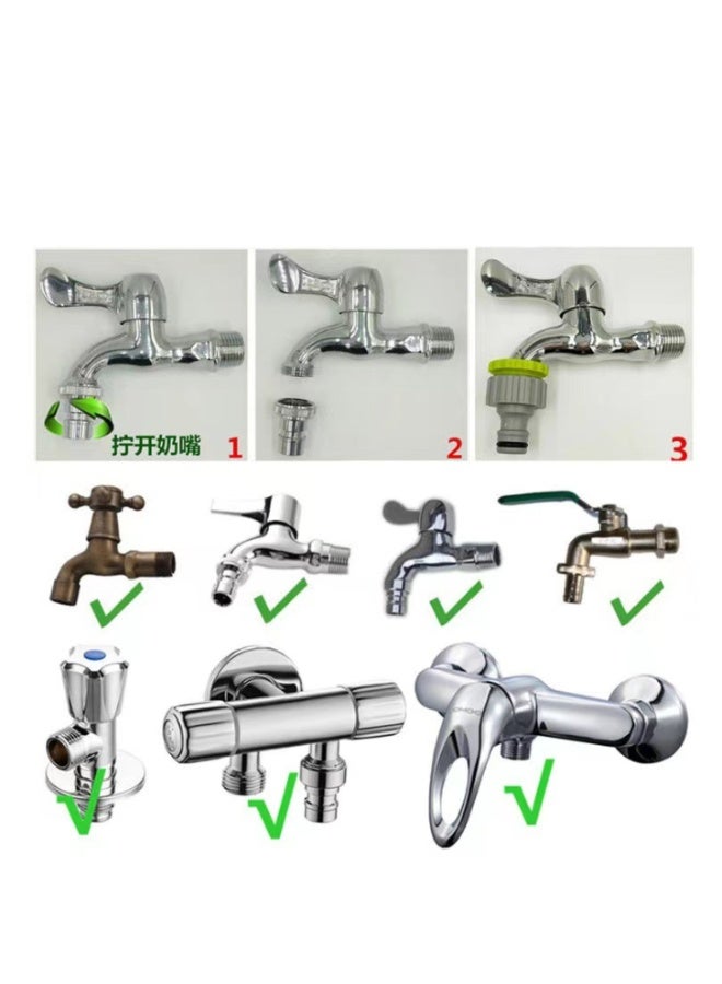 قابل للتوسع 50 قدم (حوالي 15 متر) مرنة خرطوم الحديقة ، فوهة خرطوم متعددة الوظائف ، خفيفة الوزن ، لا تشابك أو خرطوم المياه ، مناسبة في الهواء الطلق ، الفناء ، العشب ، غسيل السيارات ، المحيط ، والتخييم استخدام المركبة (الأخضر) - Image 4