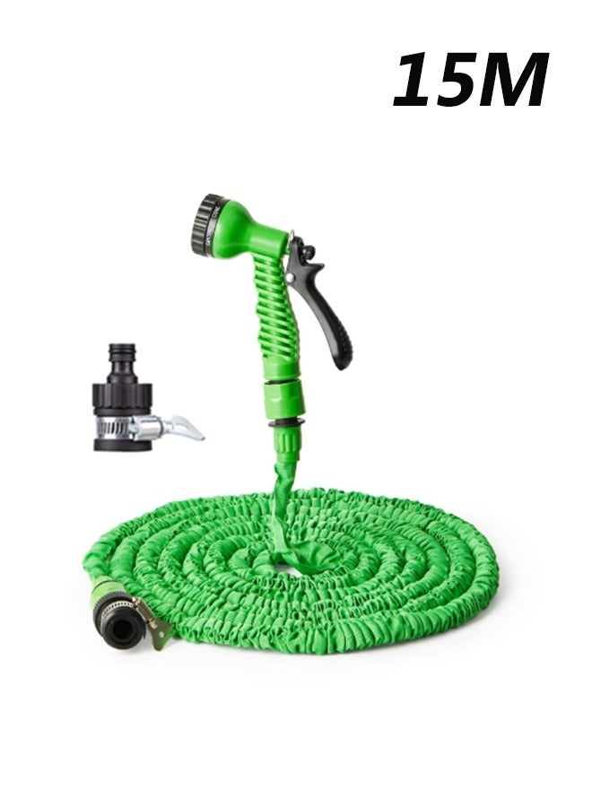 قابل للتوسع 50 قدم (حوالي 15 متر) مرنة خرطوم الحديقة ، فوهة خرطوم متعددة الوظائف ، خفيفة الوزن ، لا تشابك أو خرطوم المياه ، مناسبة في الهواء الطلق ، الفناء ، العشب ، غسيل السيارات ، المحيط ، والتخييم استخدام المركبة (الأخضر) - Image 1