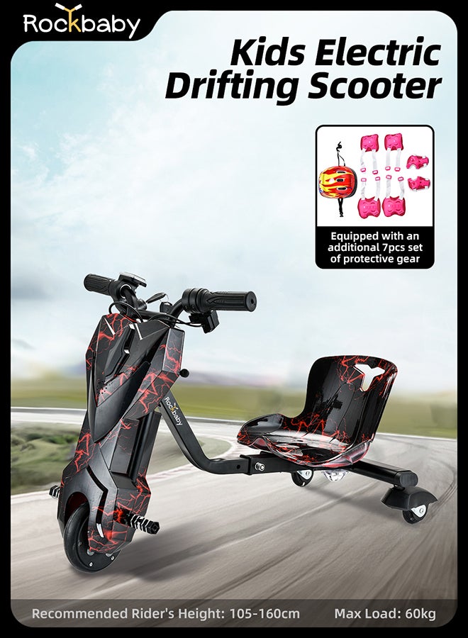 Rockbaby Mini 36V High-Power 360°Children/Adult Electric Drifting Scooter-Adjustable With Bluetooth And Protective Gear 57x44x21cm Black - Image 2