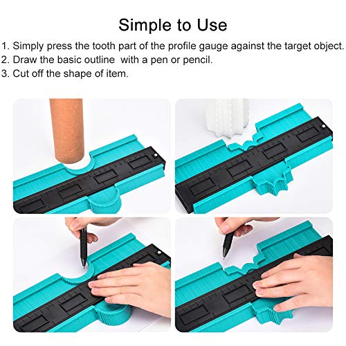 YOLETO Contour Gauge Profile Tool - Irregular Shape Duplicator Outline Tool for Carpenter, Wood Working, Scribing, Corner Angle Edge Measuring ,Multicolor - Image 5