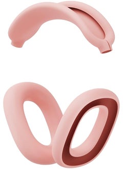 2 In 1 Silicone Case For Airpods Max Headphones Anti Scratch Ear Pad Case Cover+ Headband Cover For Airpods Max Accessories Soft Silicone Skin Protector For Airpods Max Pink