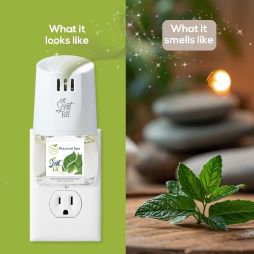 Scent Fill 100% Natural Patchouli Spa Plug in Air Freshener, Scented Oil Refills, 2 Refills + Diffuser - Image 5