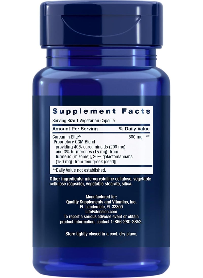 لايف إكستنشن مستخلص الكركمين إيليت - كركمينويدات عالية الامتصاص مع ألياف الحلبة - 60 كبسولة نباتية - Image 2