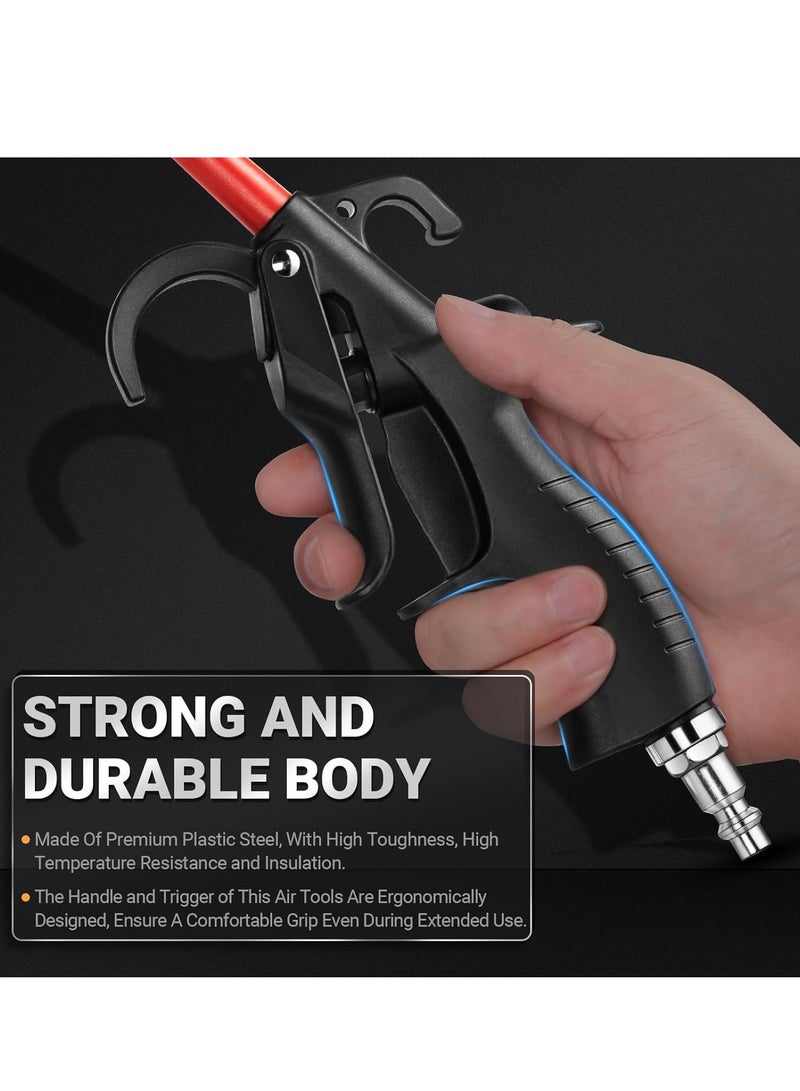 Excefore Air Blow tool 290 Max PSI Air Blower for Compressor, 1/4" Air Inlet Air Nozzle Blow tool Air Flow Trigger, with Rubber Tip Adapt to Air Compressors for Car Clean Care Detail Dust Removal - Image 3