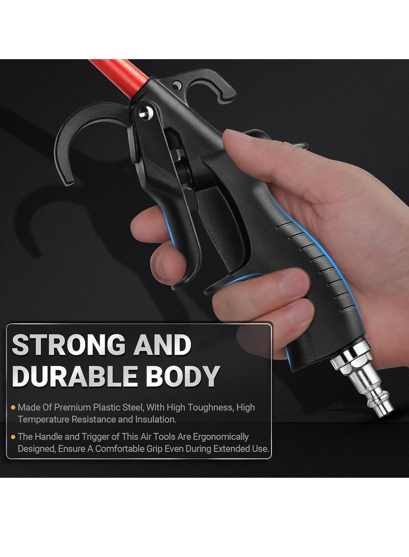 Excefore Air Blow tool 290 Max PSI Air Blower for Compressor, 1/4" Air Inlet Air Nozzle Blow tool Air Flow Trigger, with Rubber Tip Adapt to Air Compressors for Car Clean Care Detail Dust Removal - Image 4