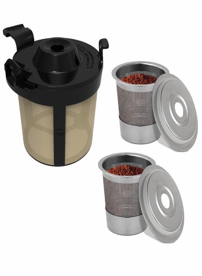 AODPWEN 2 Reusable K Cups & Coffee Filter Basket Compatible With Single Brew Coffee Maker, Coffee Maker Accessories For Ninja Pb051 &Ninja Pb041, Black - Image 1