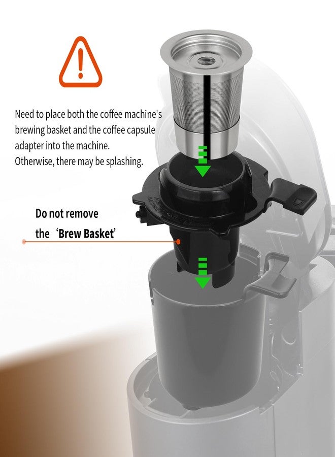 AODPWEN 2 Reusable K Cups & Coffee Filter Basket Compatible With Single Brew Coffee Maker, Coffee Maker Accessories For Ninja Pb051 &Ninja Pb041, Black - Image 4