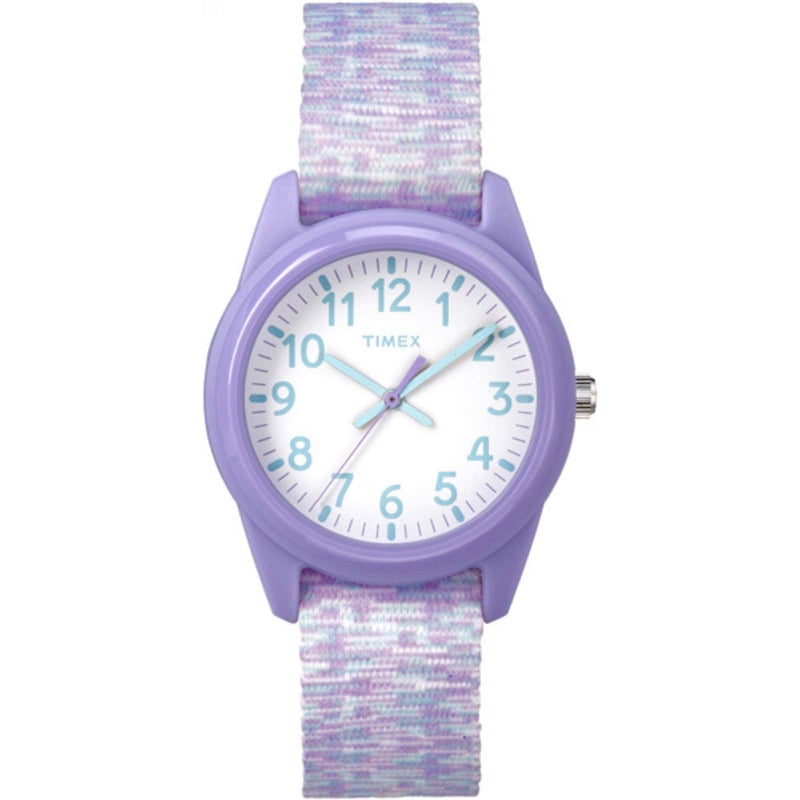 Timex Girls TW7C12200 Time Machines Purple/White Sport Elastic Fabric Strap Watch - Image 1