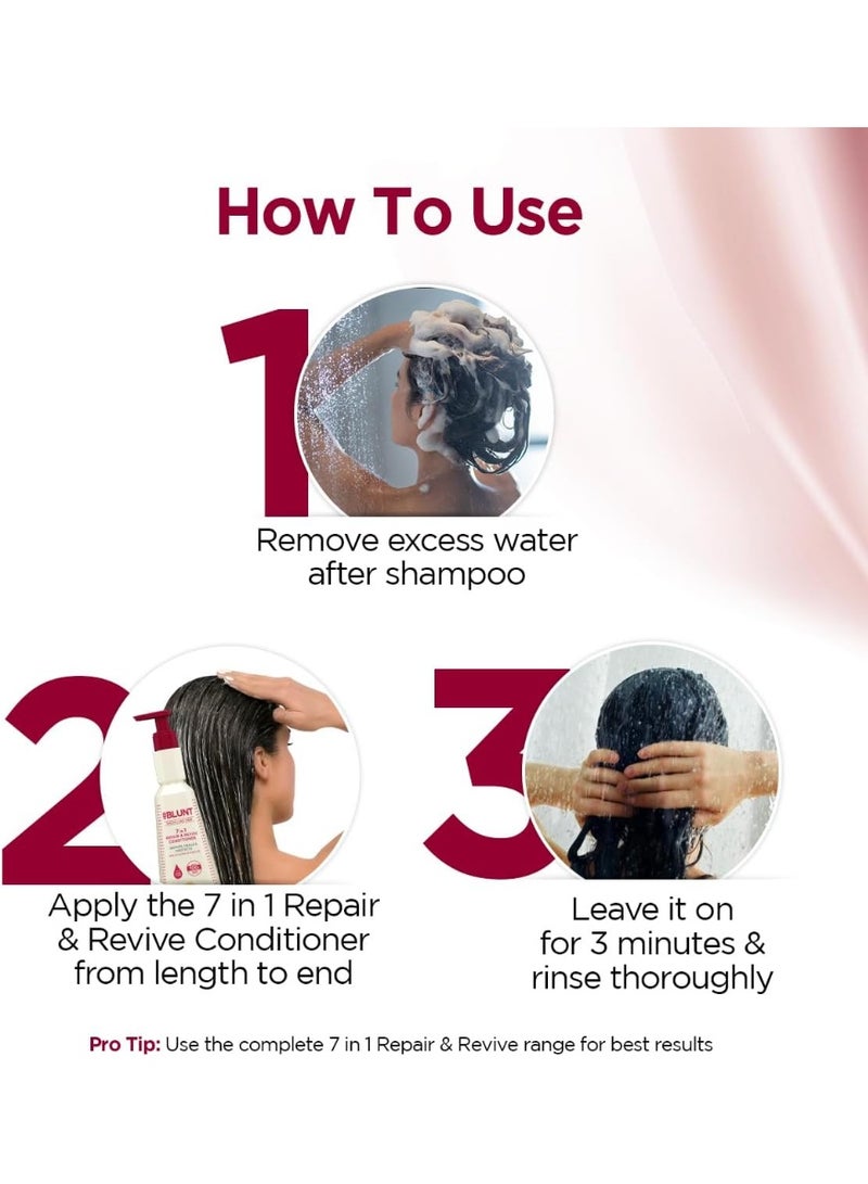 BBLUNT 7 in 1 Repair & Revive Conditioner for Upto 100% Damage Repair - 250 g | Addresses 7 Signs of Hair Damage | Enriched with Ceramides & Argan Oil - Image 4