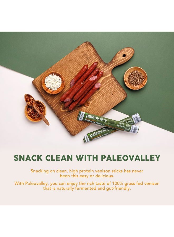 Paleovalley 100% Grass Fed Venison Sticks – 10 Pack – Keto-Friendly, High Protein, Low-Calorie Snack – Omega-3 Rich, Gluten-Free, Nitrate-Free, Naturally Flavored – Healthy On-the-Go Meat Snack - Image 4