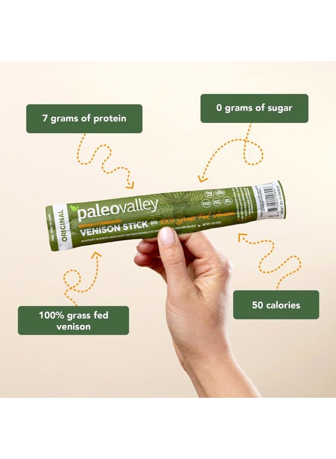 Paleovalley 100% Grass Fed Venison Sticks – 10 Pack – Keto-Friendly, High Protein, Low-Calorie Snack – Omega-3 Rich, Gluten-Free, Nitrate-Free, Naturally Flavored – Healthy On-the-Go Meat Snack - Image 2